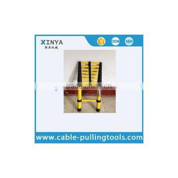 Insulating flexible telescopic ladder with light epoxy resin