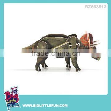 3d dinosaur puzzle toy,wind up toy triceratops