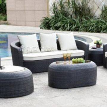 Outdoor Sofa Three Seat Single Sofa Alu Frame 10cm Cushion Axvision Fabric Garden Pillows