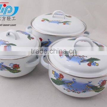 3 Pcs Casserole Straight Shape W/Metal Cover Dark Color Decor photo-4