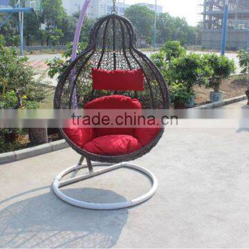 Synthetic Outdoor PE Rattan Round Wicker Swing Chair Furniture photo-3
