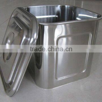 Square shape stainless steel storage box with lid