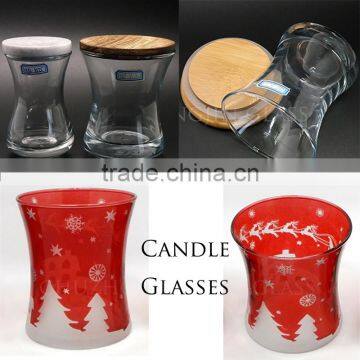 Creative Christmas unique glass candle jar/glass container supplier