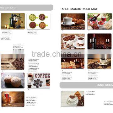Wine and Fruits 3D Printting PP Washable Placemats