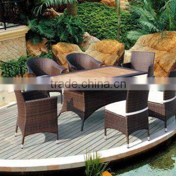 Aluminium Wicker Garden Table&Chair Set with cushion L80100