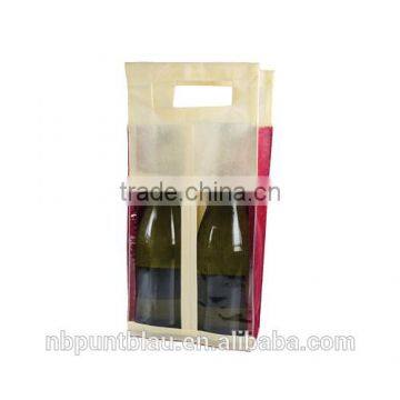 non-woven double bottle bag wine gift bag