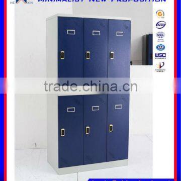 Steel Cabinet Locker/Steel Wardrobe Lockers/6 compartment Steel electronic locker