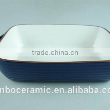 Colorful Cute Ceramic Bakingdish Rectangular Baking Dishes Stoneware Bakeware With Handles photo-6
