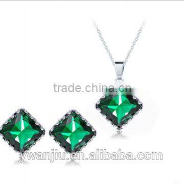 Wholesale Stock Small Order Latest Fashion Simple Square Necklace&Earring Sets photo-3