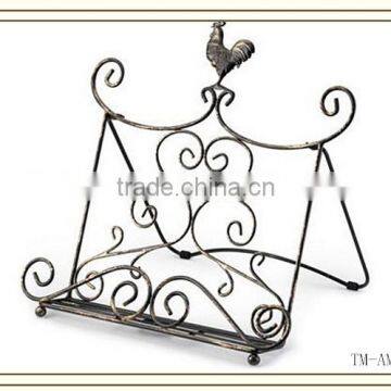 2014 rooster design antique bronze finish metal book stand