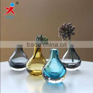 Dazzle colour transparent mini glass vase