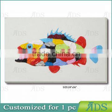 Handmade Contermporary Abstract Tropical Fish Painting photo-6