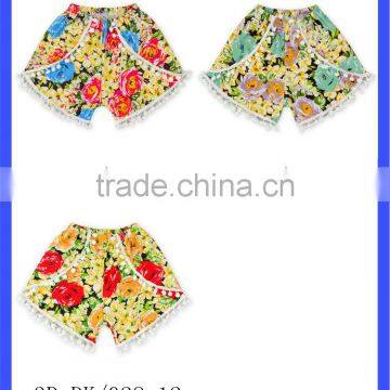 Hot Sale 2016 Summer Soft Cotton in Many Colors Children's Clothing Baby Girls Icing Ruffle Shorts With Pom Pom photo-6