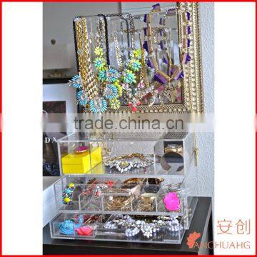 Large Desk Acrylic Jewelry Organizer Display Box photo-3