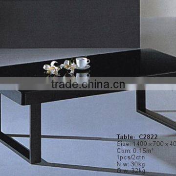 C8043 Cheap Black Metal Leg Mdf Wood Top Coffee Table for Cafe photo-2