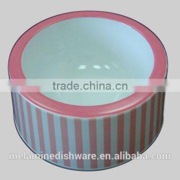 Pink Color Melamine round pet bowl