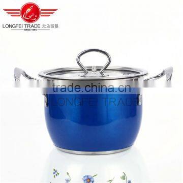 Hot Selling 5pcs Colorized Stainless Steel Soup Pot / High Pot Kitchen Cookware photo-2