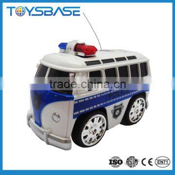 2.4G 2CH electric car remote control rc bus toy with police flashlight & music