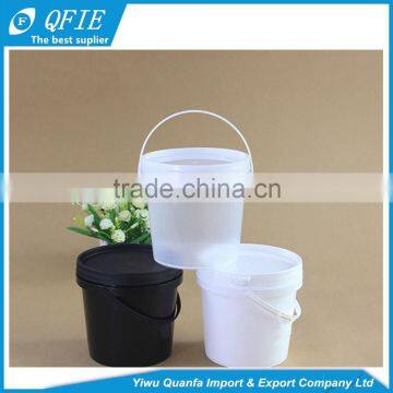 Wholesale 1 Litre empty transparent and white plastic bucket with handle