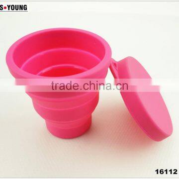 16112 Folding Silicone Cup With Lid, Colorful Folding Silicone Cup With Lid,OEM Logo Folding Silicone Cup With Lid photo-2