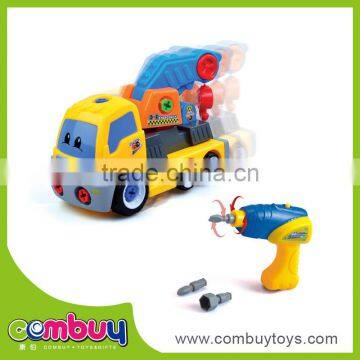 Children educational assemble cheap plastic toy trucks