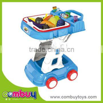 Kids kitchen pretend play set vegetable and fruit trolley