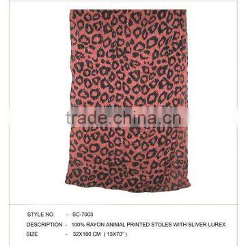 Rayon Animal Printed Stoles