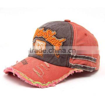 New Style Distressed Washed Denim Sport Cap With Your Own Design