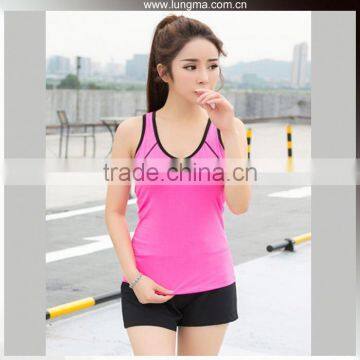 Printed Yoga Wear Crop Top Shirt Gym Tank Top Women Slimming Vest photo-2