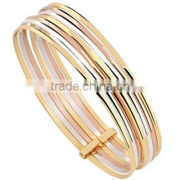 Tri Color Bangles, Gold Plated Bangle, Machine Cut Bangle, Fashionable Bangle, Jewelry Manufacturers photo-2
