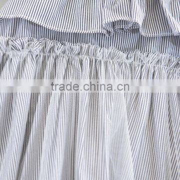 Fairy Dress Light Sky Blue and White Stripes Child Flutter Sleeve Summer Frock Chiffon Skirt photo-5