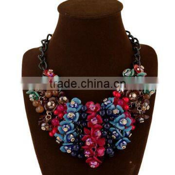 Zm33312a Colorful Fashion Women Resin Flower Bohemian Necklace Jewelries photo-2