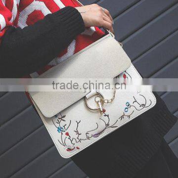 Zm50366b Wholesale Fashion Embroidery Women Bags Trendy Chain Lady Single Shoulder Bag