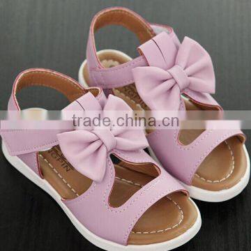 F10061E Fancy girls flat sandals new summer design fish mouth bowknot girls shoes