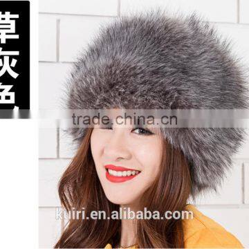 Woman and Man Fashion Fox Faux Fur Russian Hats With Satin Lining/Round Top Unisex Winter Cap Hats photo-4