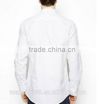 2016 Wholesale 100% Cotton Button Down Collar Long Sleeve Men's White Oxford Shirt photo-2