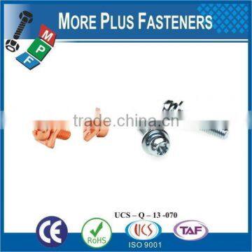 Taiwan JIS B1187 M3 M12 M3-0.5 x 8mm Phillips Pan Head Zinc Finish Steel Split Lock Washer SEMS Machine Screw photo-3
