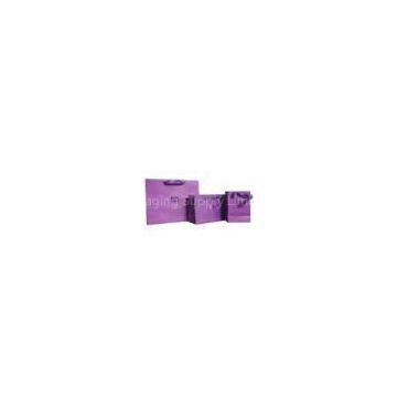 1c Printing Sun 210g Purple Art Paper Gift Bag, Ribbon Handle Shopping Bags