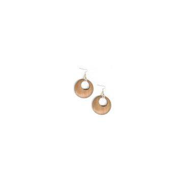 China (Mainland) Wood Disc Earrings