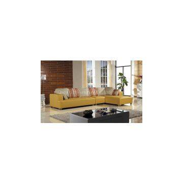 LBZ1115J-Yellow Orange Leather Corner Sofas