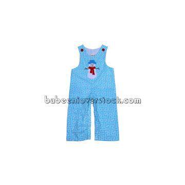 Adorable Snowman appliqued longalls for boys - BB838