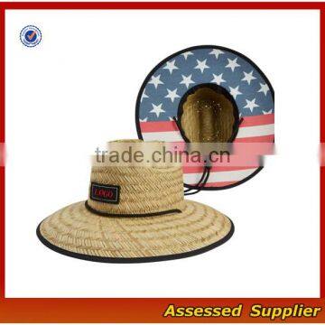 QHZT028/Custom Australia men's brands straw surf hat lifeguard safari straw hat