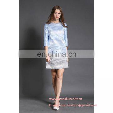 2016 Customized Three Quarter Sleeve Gradient Ladies Dress photo-2