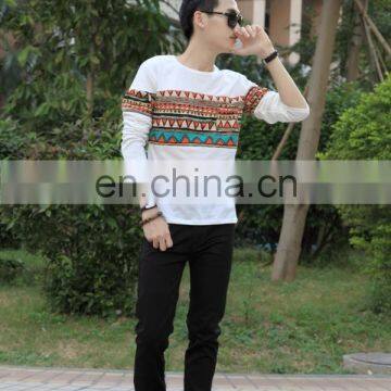Peijiaxin Fashion Design Casual Style Joggled Men's Long Sleeve Tshirt