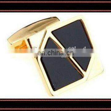 fashion gold plating black stone custom made cufflinks