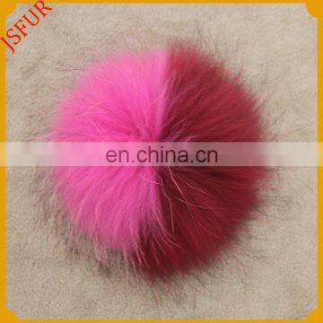 Unique customized style colorful dyed mixed color real raccoon fur pom poms