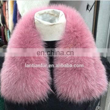 Lantian Fur Large Long Detachable Dyed Color Fox Fur Collar for Winter Coat/Parka