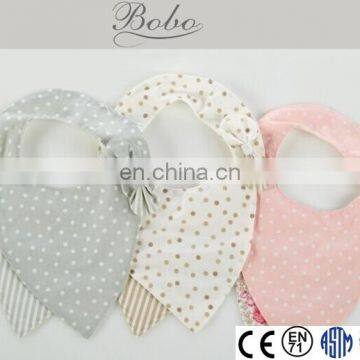 Fashion Bowknot Double Layer Cloth Stealth Buckle baby Saliva Towel