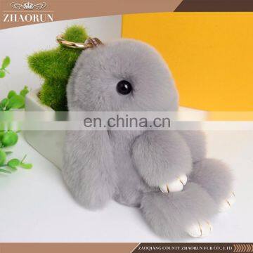 High Quality Custom Rabbit Fur Keychain For Car Decoration photo-3