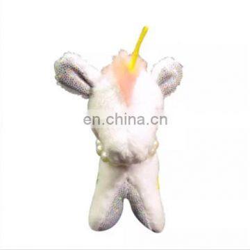Customized Mini Animal Plush Toy Unicom and Key Chain,stuffed Horse Peral Necklace